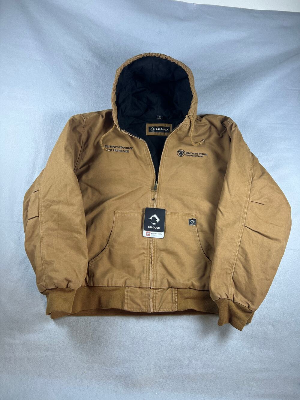 Dri-Duck 5020 Cheyenne Canvas Work Jacket Mens 3XL Brown Hooded Quilt Lined NWT